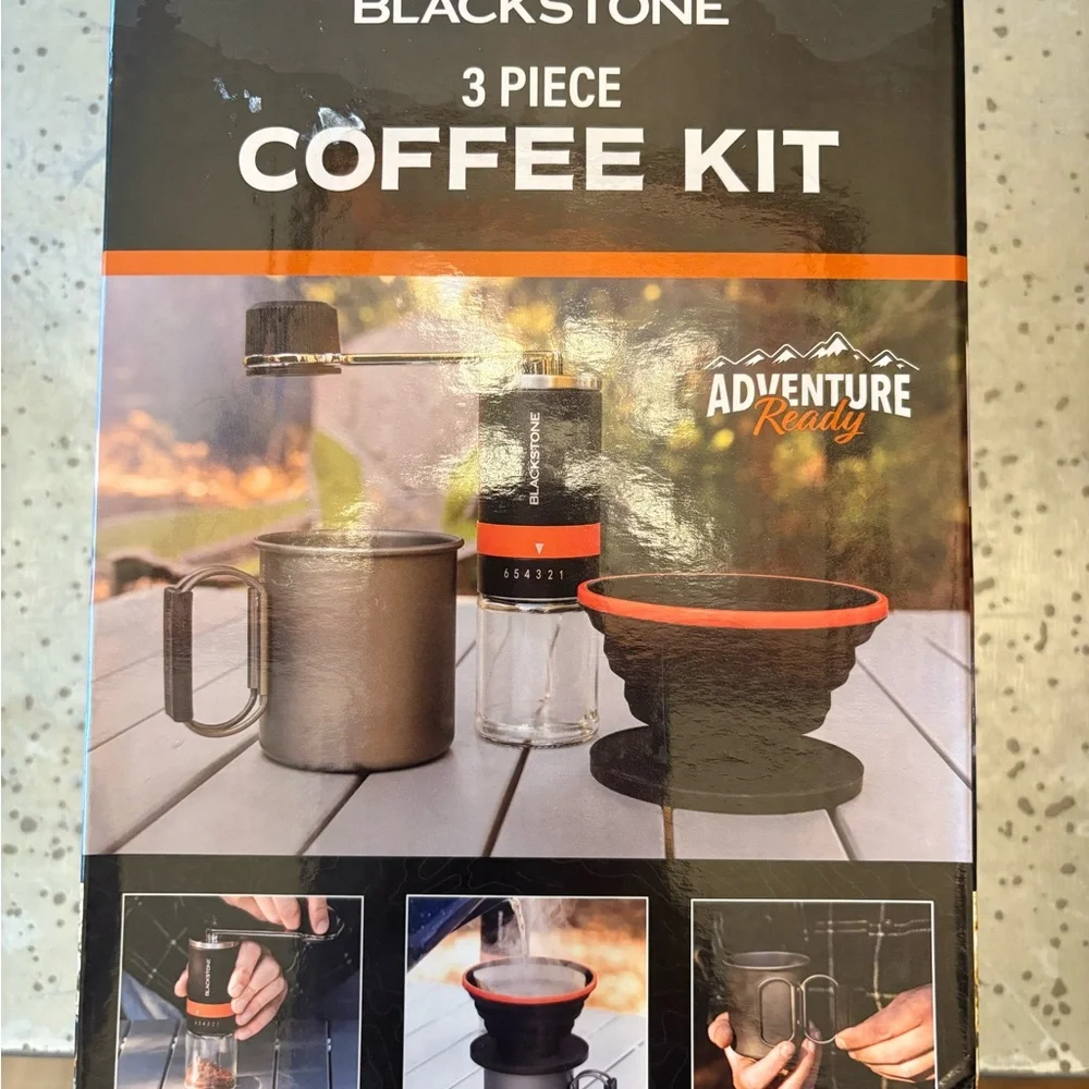Blackstone Coffee Kit 3 Piece Set Camping Pour Over Grinder Mug Outdoor Gear